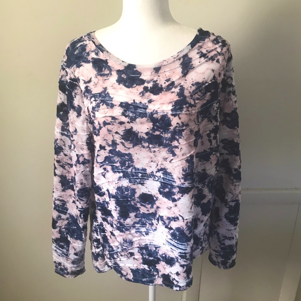 Simply Vera Vera Wang Long Sleeve Pink Blue top